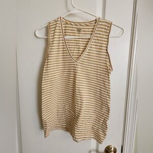 Striped Tan Sleeveless Top